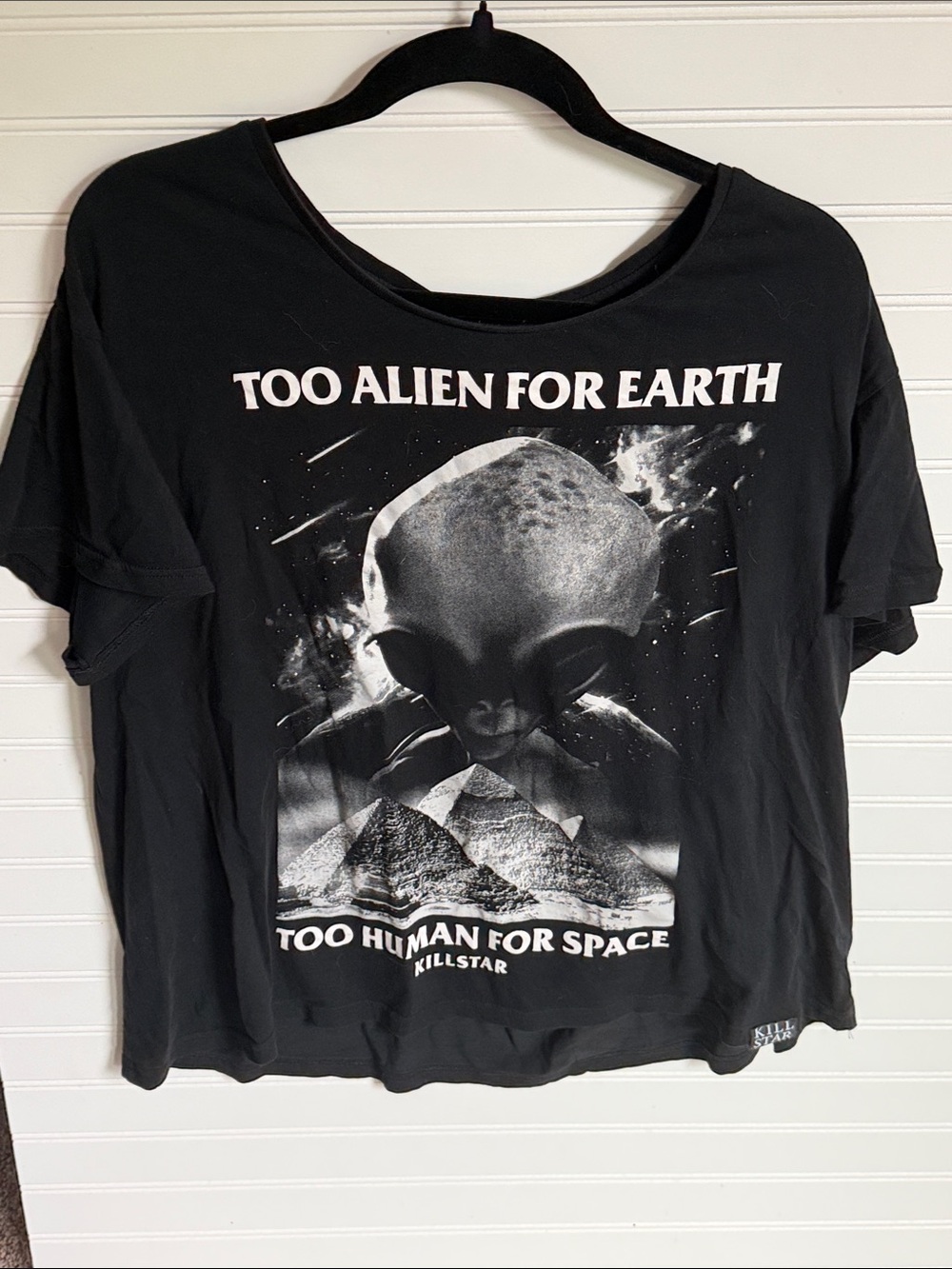 Killstar Black Graphic Tee 'Too Alien For Earth'